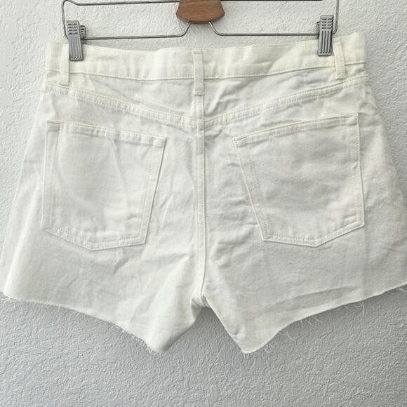 Reformation‎ Charlie High Rise Denim Jean Shorts Raw Hem White New Size 31 - Picture 5 of 9